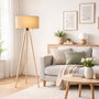 Opviq Lámpara de Pie AYD-1518 Beige y Roble